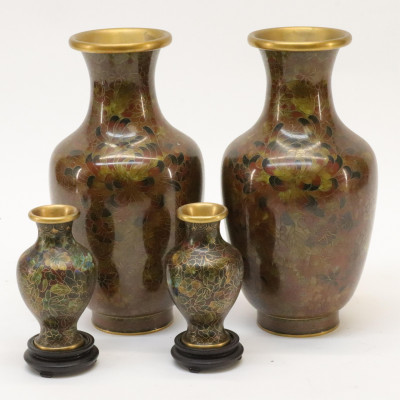Image for Lot Four Chinese Cloisonne Vases