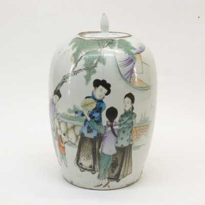 Image for Lot Large Chinese Porcelain Ovoid Jar