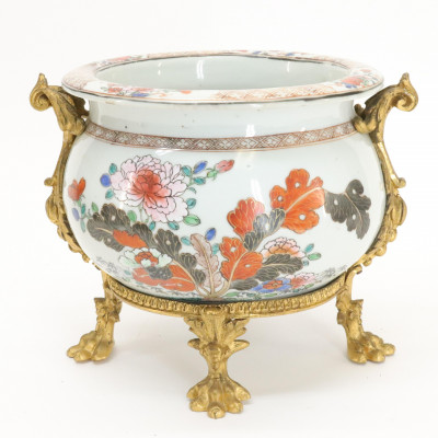 Image for Lot French Ormolu Mounted Chinese Wucai Jardiniere