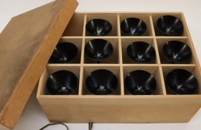 Set of 11 Japanese Lacquer Sake Cups