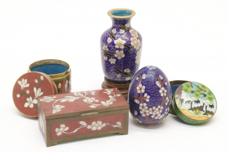 Group of Chinese Cloisonne Dishes