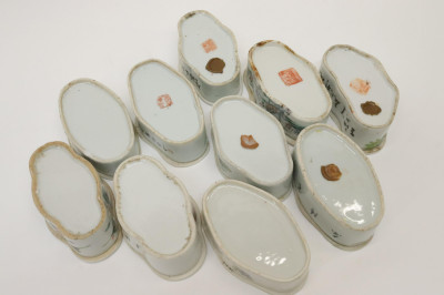 Collection of Ten Chinese Small Porcelain Boxes