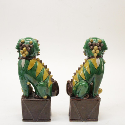 Ming Style Guardian Lions and Roof Tile Figure