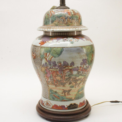 Image for Lot Vintage Chinese Ginger Jar as Table Lamp