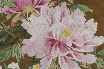 19th C Japanese Embroidered Silk Throw