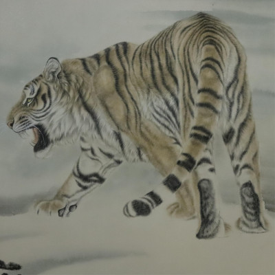 Large Asian Tiger Painting