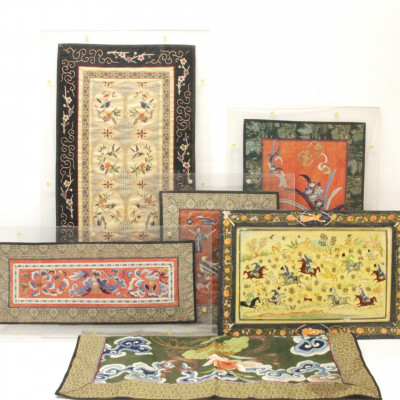 Image for Lot Collection of Chinese Silk Embroidered Kesi