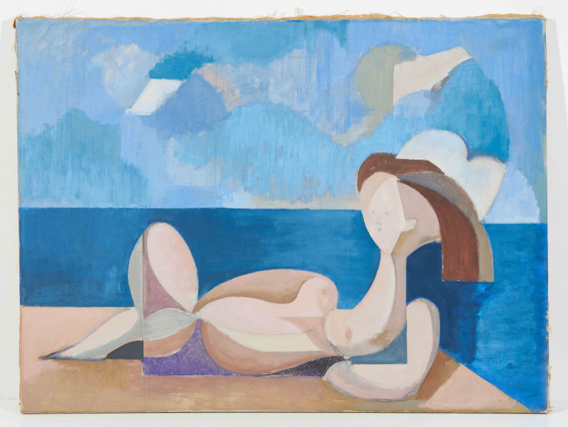 Leonard Alberts - Reclining Nude on The Beach