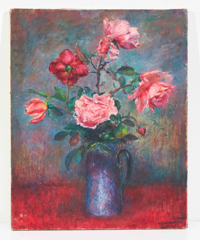 Clara Klinghoffer - 'Roses in a Blue Vase'