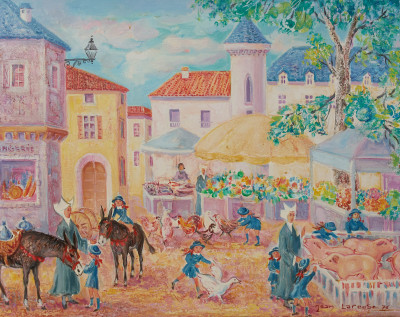 Jean Lareuse - Untitled (Market scene)