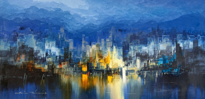 Image for Lot Heinz Munnich - Skyline in Blues