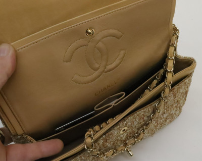 Chanel Tweed Medium Classic 255 Flap Bag