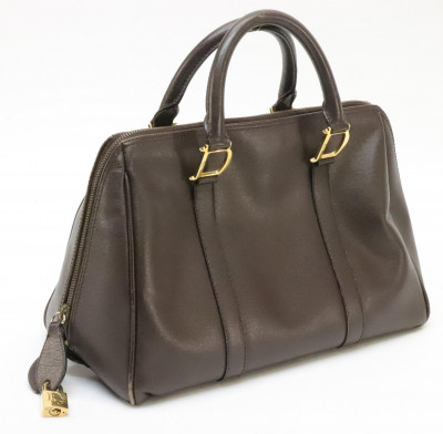 Image for Lot Christian Dior Leather Boston Bag