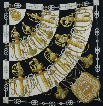 Image for Lot Hermes Silk Scarf Cliquetis