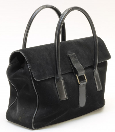 Image for Lot Gucci Black Suede Top Handle Bag