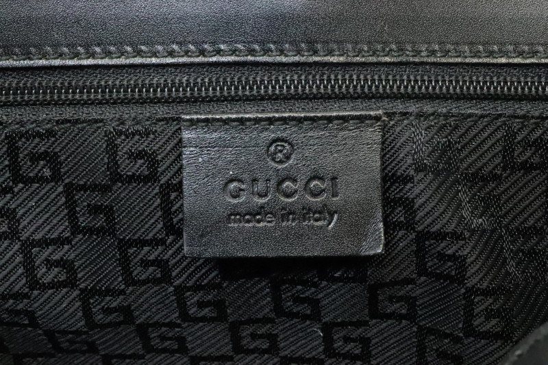 Gucci Black Suede Top Handle Bag