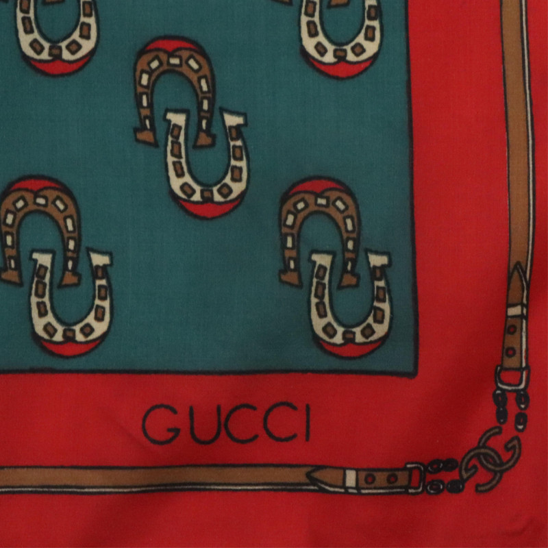 Gucci Silk Scarf Horseshoes
