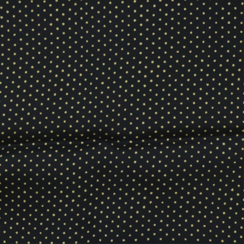 Hermes Silk Pocketsquare Black and Gold Dots
