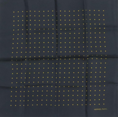 Image for Lot Hermes Silk Pocketsquare Large Yellow Dots