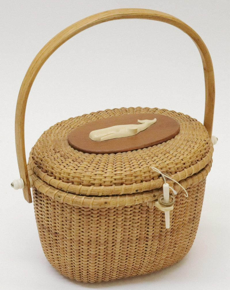 CREEL-SHAPED HANDLE PURSE Wicker Rattan – The Townhouse Antiques & Vintage