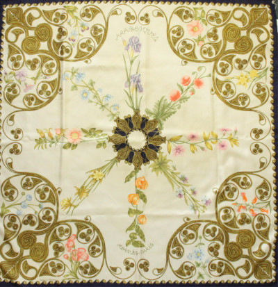 Image for Lot Hermes Silk Scarf Arabesques
