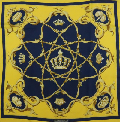 Image for Lot Hermes Silk Scarf Couronnes