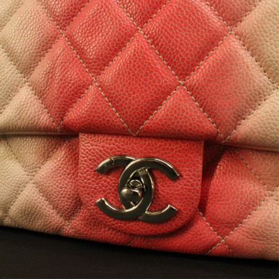 Chanel Pink and White Ombre Small Classic Flap Bag