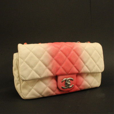 Image for Lot Chanel Pink and White Ombre Small Classic Flap Bag