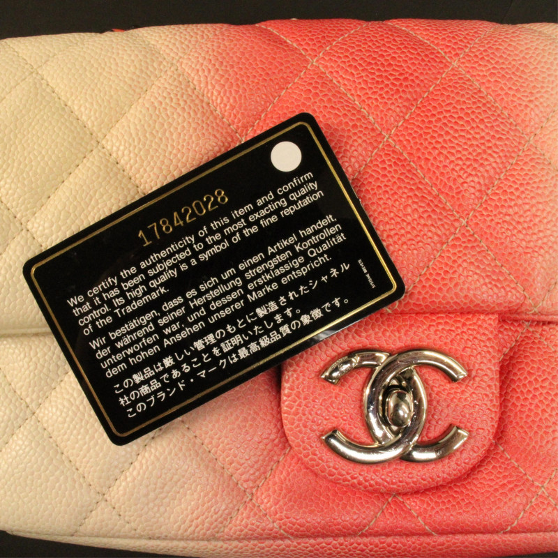 Chanel Pink and White Ombre Small Classic Flap Bag - Capsule Auctions