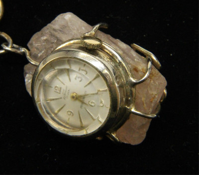 Image for Lot Vintage Saks Fifth Ave Rose Quartz Watch