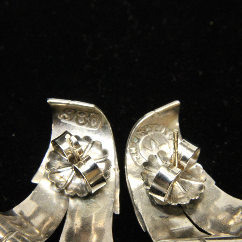 William Spratling Taxco Silver Brooches Earrings