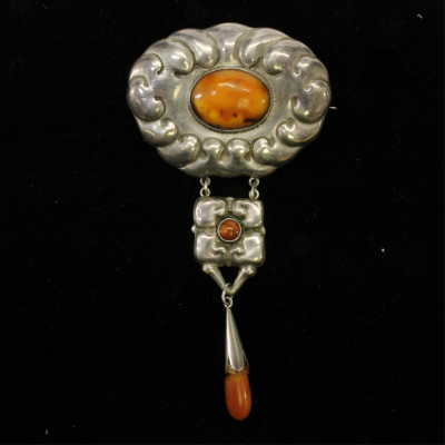Image for Lot Grann and Laglye Amber Skonvirke Art Nouveau Pin