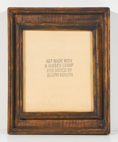 Image for Lot Joseph Kosuth - Art Made With A Rubber Stamp And Signed By Joseph Kosuth