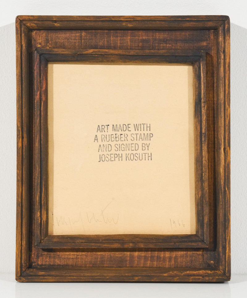 Joseph Kosuth - Art Made With A Rubber Stamp And Signed By Joseph Kosuth