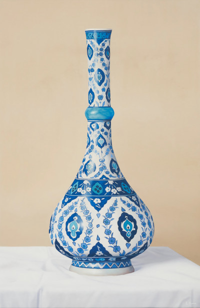 Image for Lot Eduardo Bortk - Water bottle with Blue Decorations