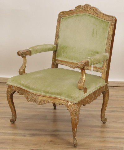 Image for Lot Regence Style Giltwood Fauteuil