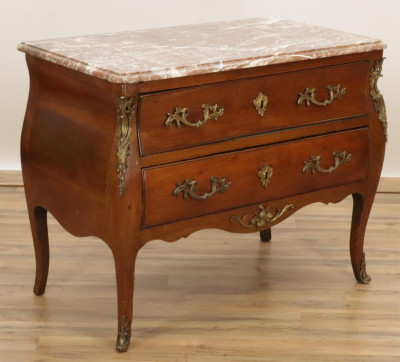 Image for Lot Louis XV Provincial Cherry Commode 18th C
