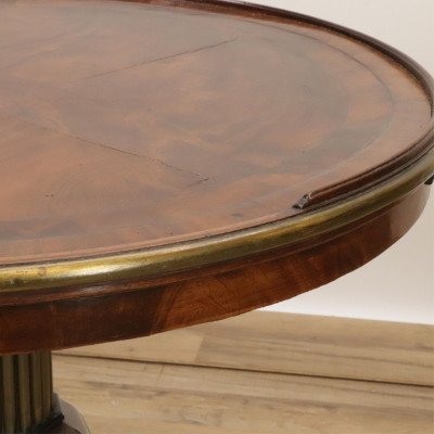 19th C Continental Brass Mother of Pearl Table