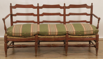 Image for Lot Continental Triple Chairback Settee 19th C