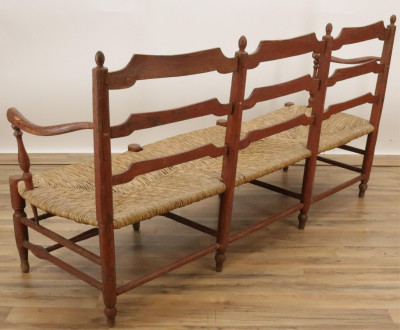 Continental Triple Chairback Settee 19th C