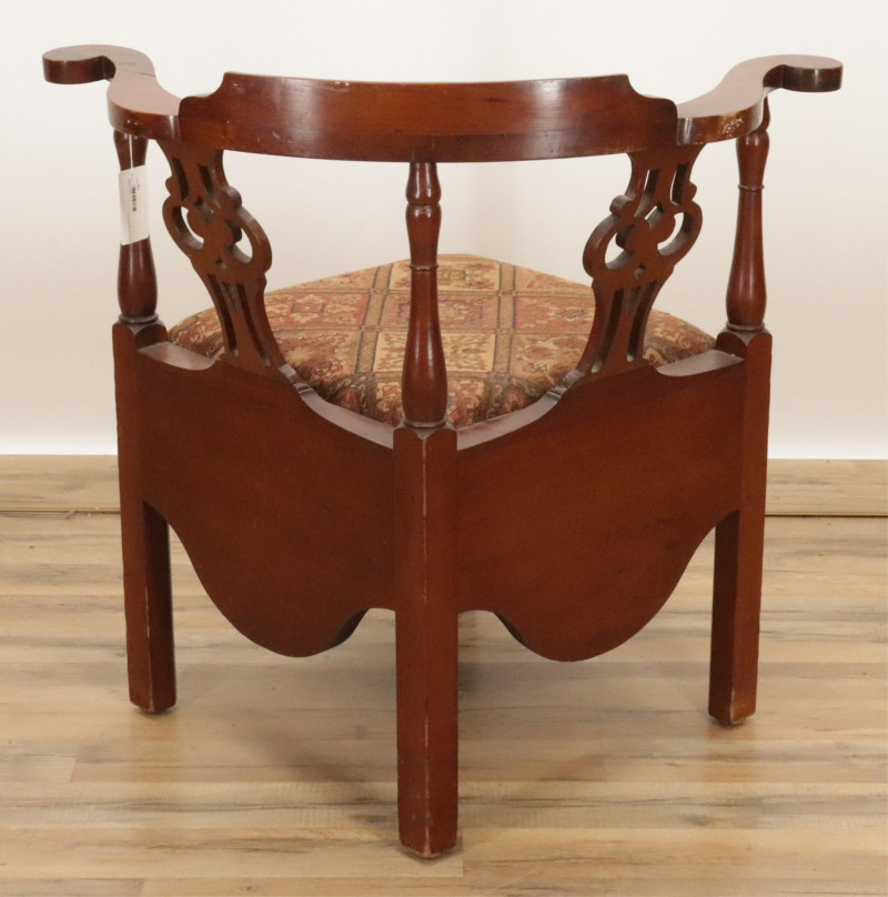 George III Style Mahogany Corner Chair