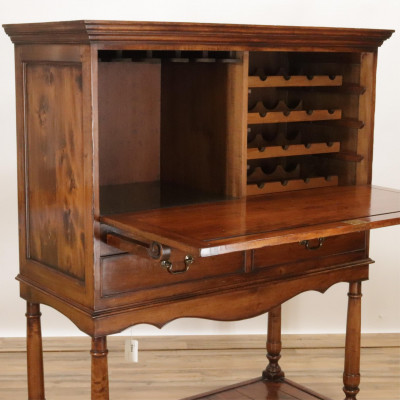 English Country Style Cherry Bar Cabinet