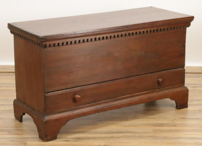 Image for Lot Chippendale Style Pine Blanket Chest 19th C