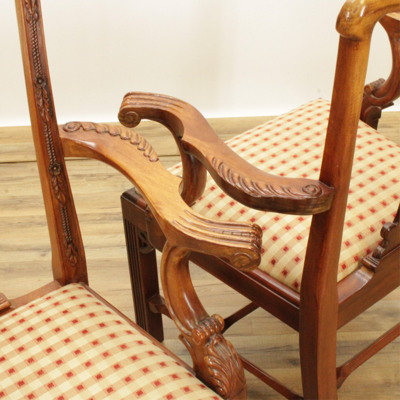 8 Chippendale Style Mahogany Dining Chairs