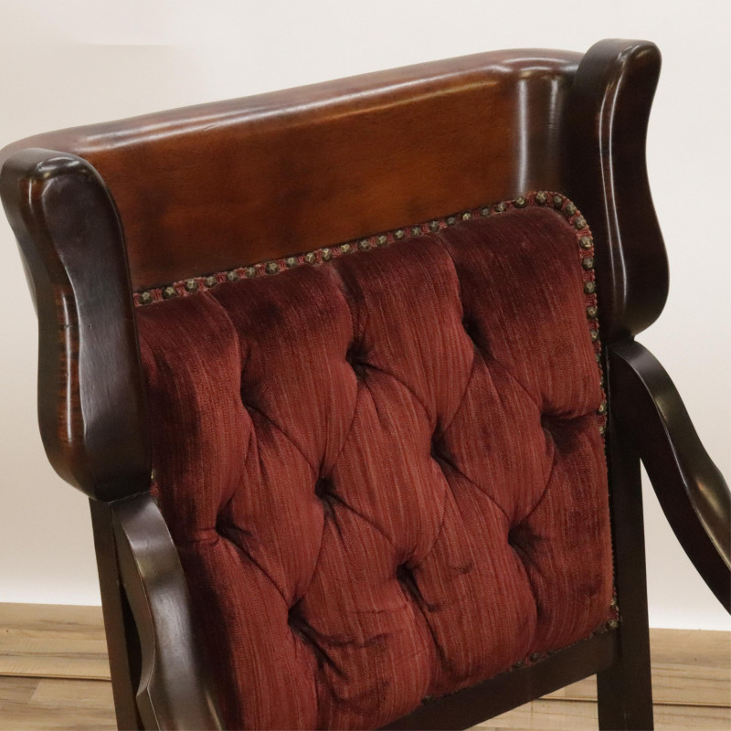 Vintage Empire Style Upholstered Armchair