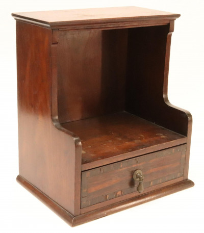 Image for Lot Victorian Inlaid Mahogany Desk Top Shelf 19th C