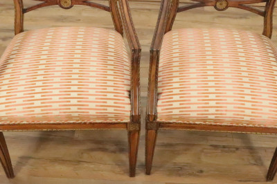 Pr Italian NeoClassical Style Open Armchairs