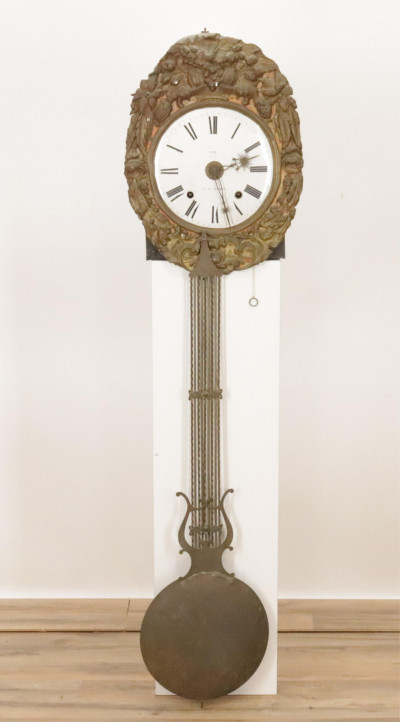 French Provincial Repousse Dress Wall Clock
