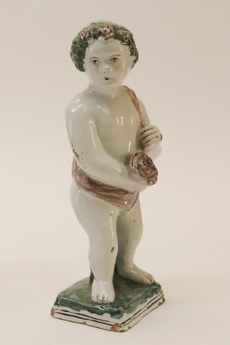4 Ceramic Glazed Putti Figures
