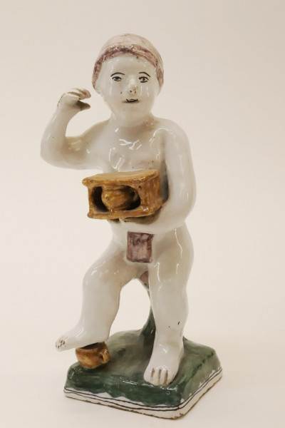 4 Ceramic Glazed Putti Figures